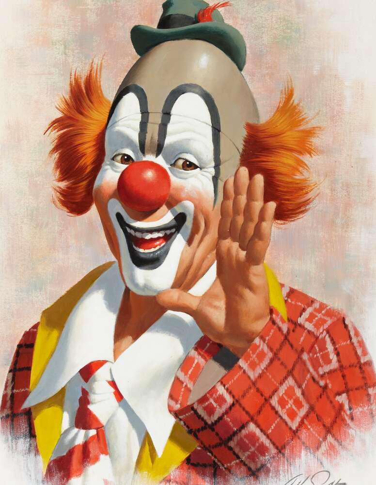 репродукция картина-постер  Счастливый клоун Артур Сарнофф