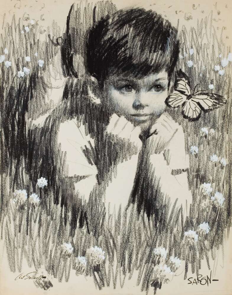 репродукция картина-постер  Мальчик в траве Артур Сарнофф