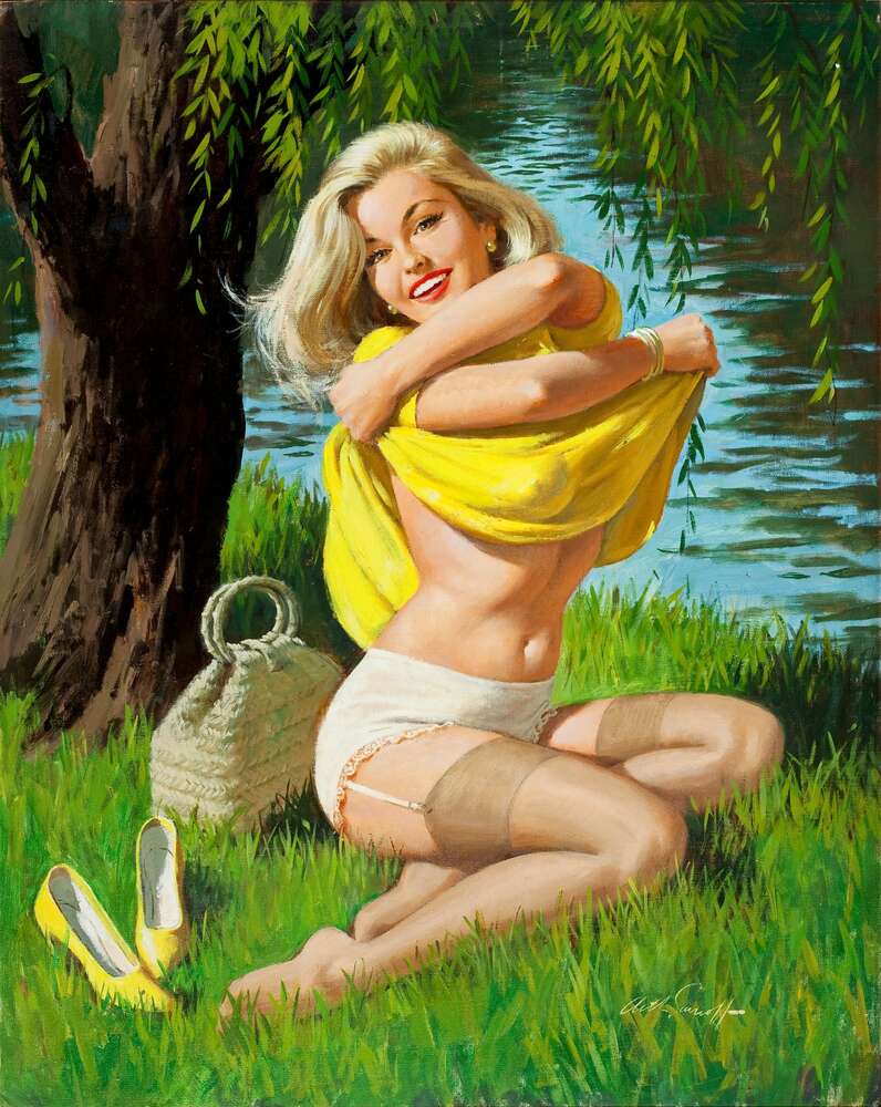 репродукція картина-постер  Дівчина на озері Артур Сарнофф