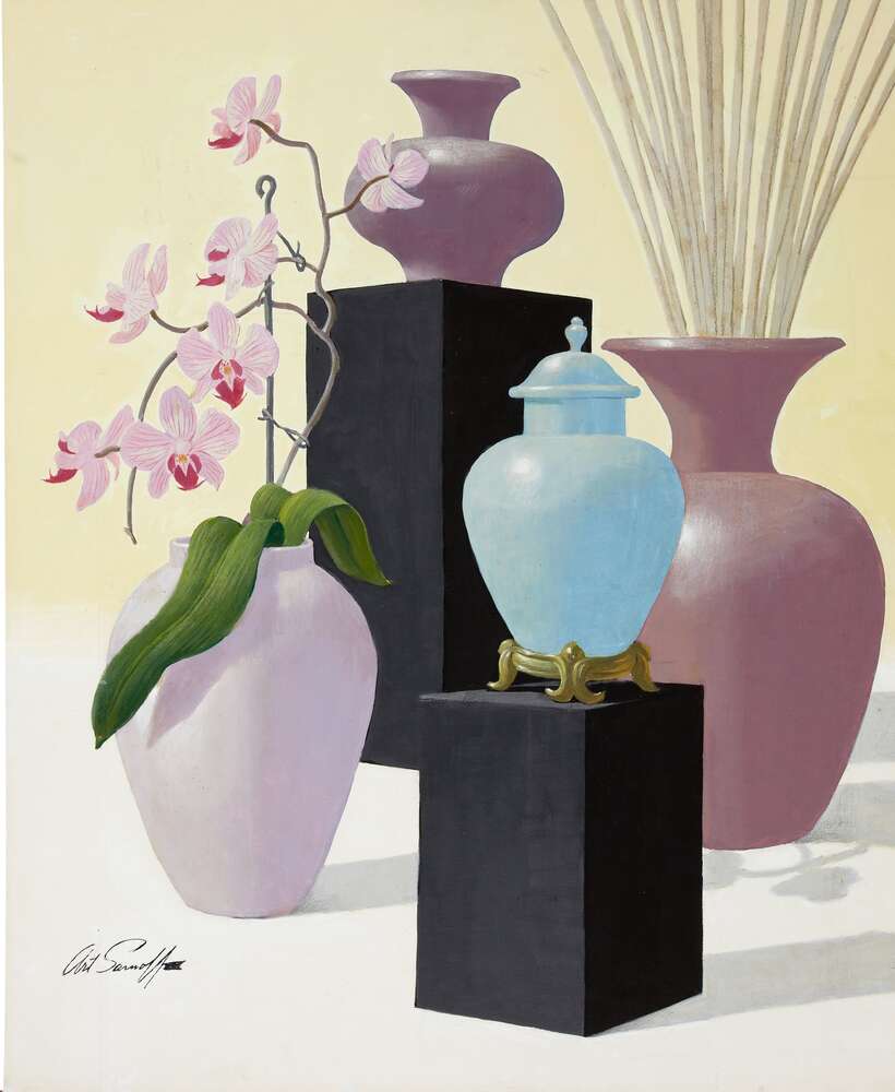 репродукция картина-постер  Вазы и орхидея Артур Сарнофф
