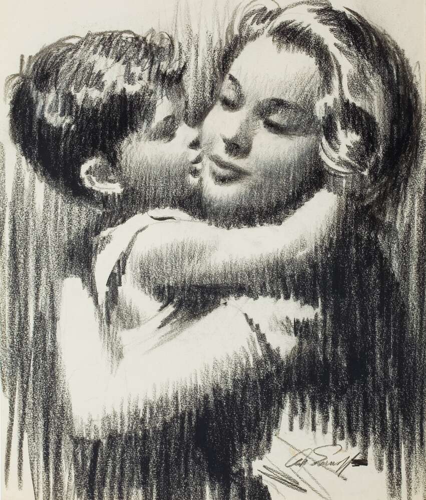 репродукция картина-постер  Мать и ребенок Артур Сарнофф
