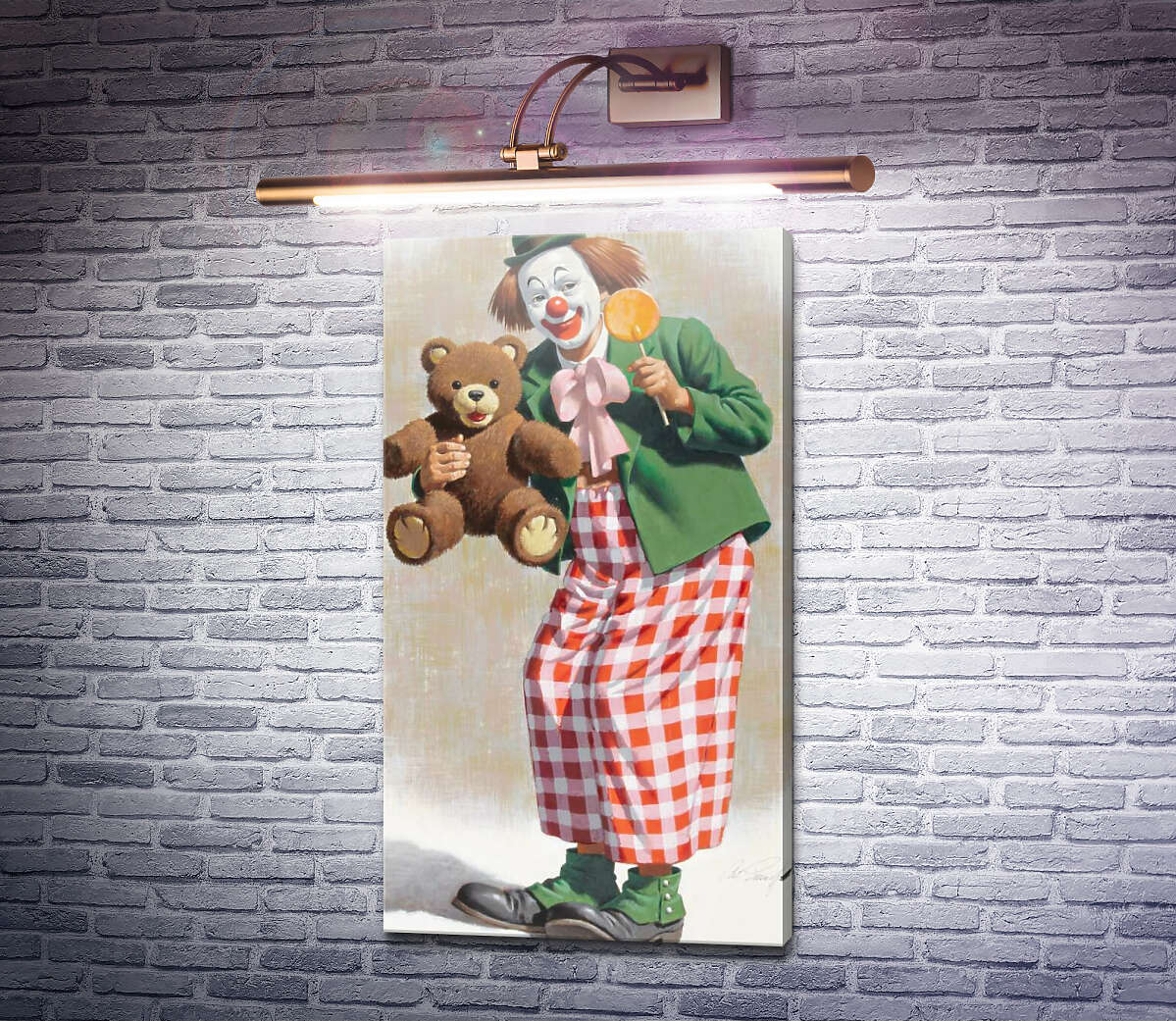 Картина Клоун з ведмежам Тедді Артур Сарнофф