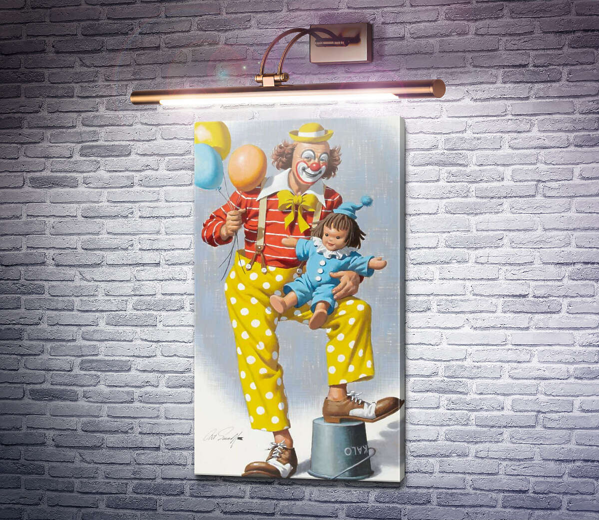 Картина Клоун с куклой Артур Сарнофф