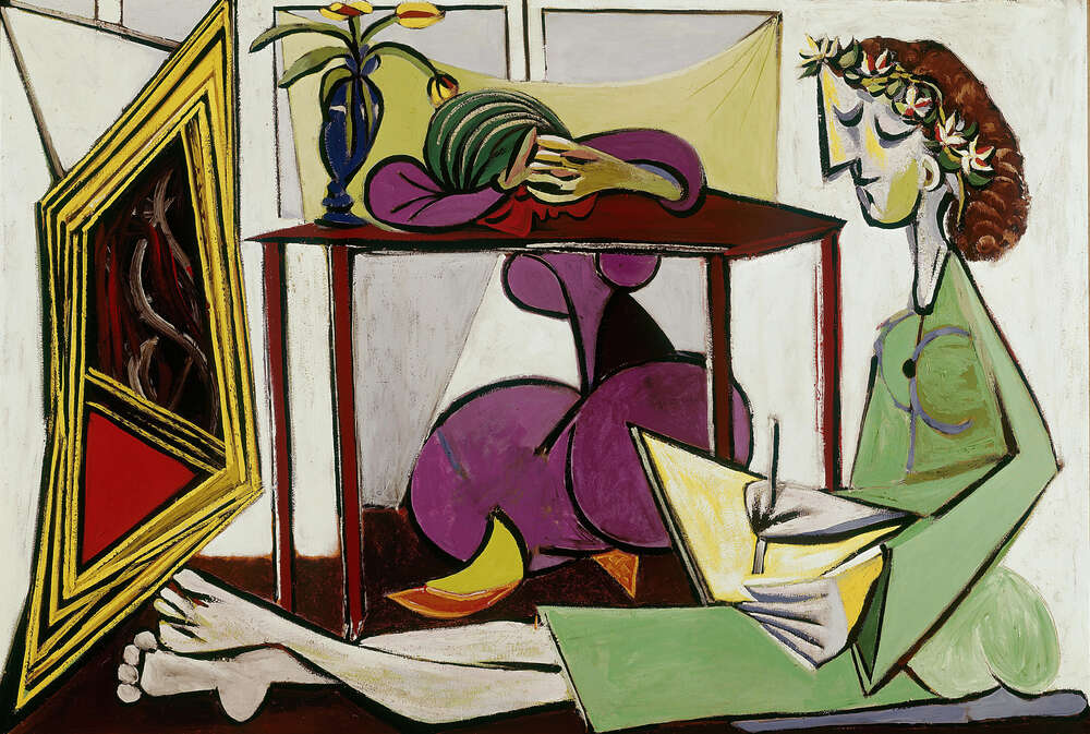 репродукція картина-постер  Інтер'єр кімнати з дівчиною, що малює Пабло Пікассо