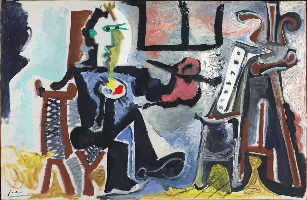 репродукція картина-постер  Автопортрет у своїй майстерні в Мужене Пабло Пікассо