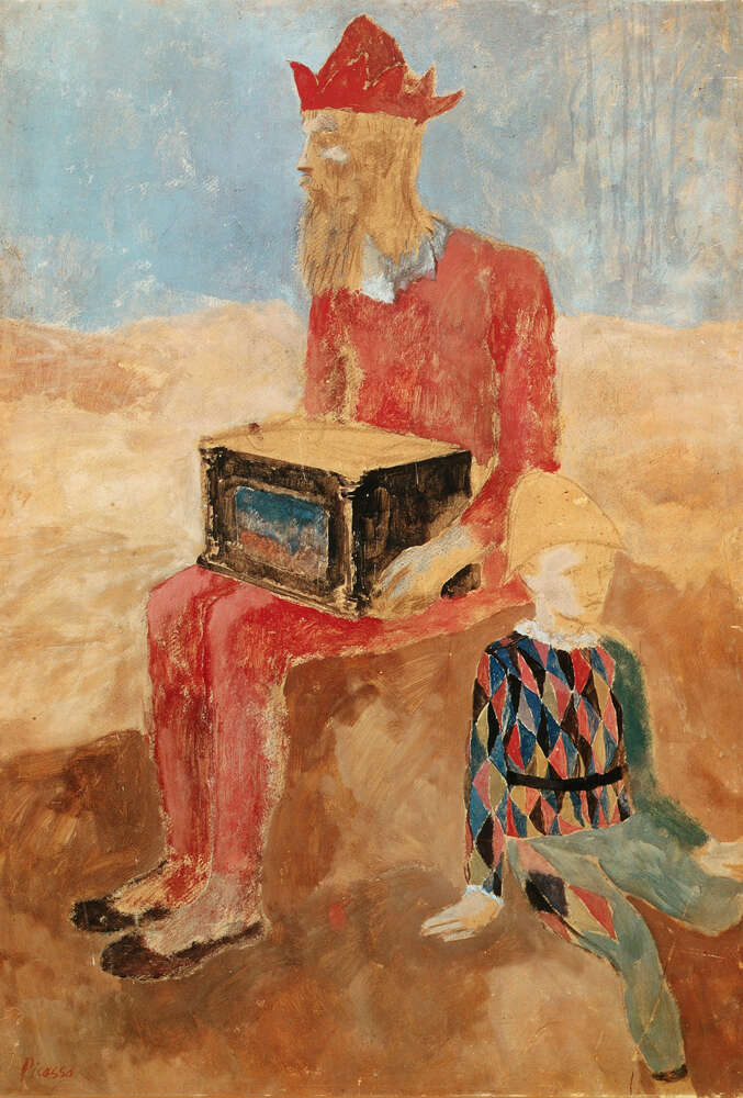 репродукція картина-постер  Шарманщик з дитиною Пабло Пікассо