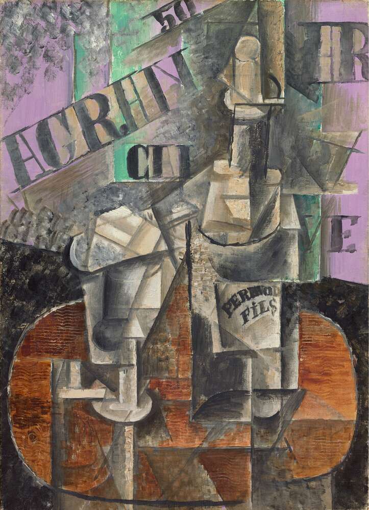 репродукція картина-постер  Столик в кафе. Пляшка перно Пабло Пікассо