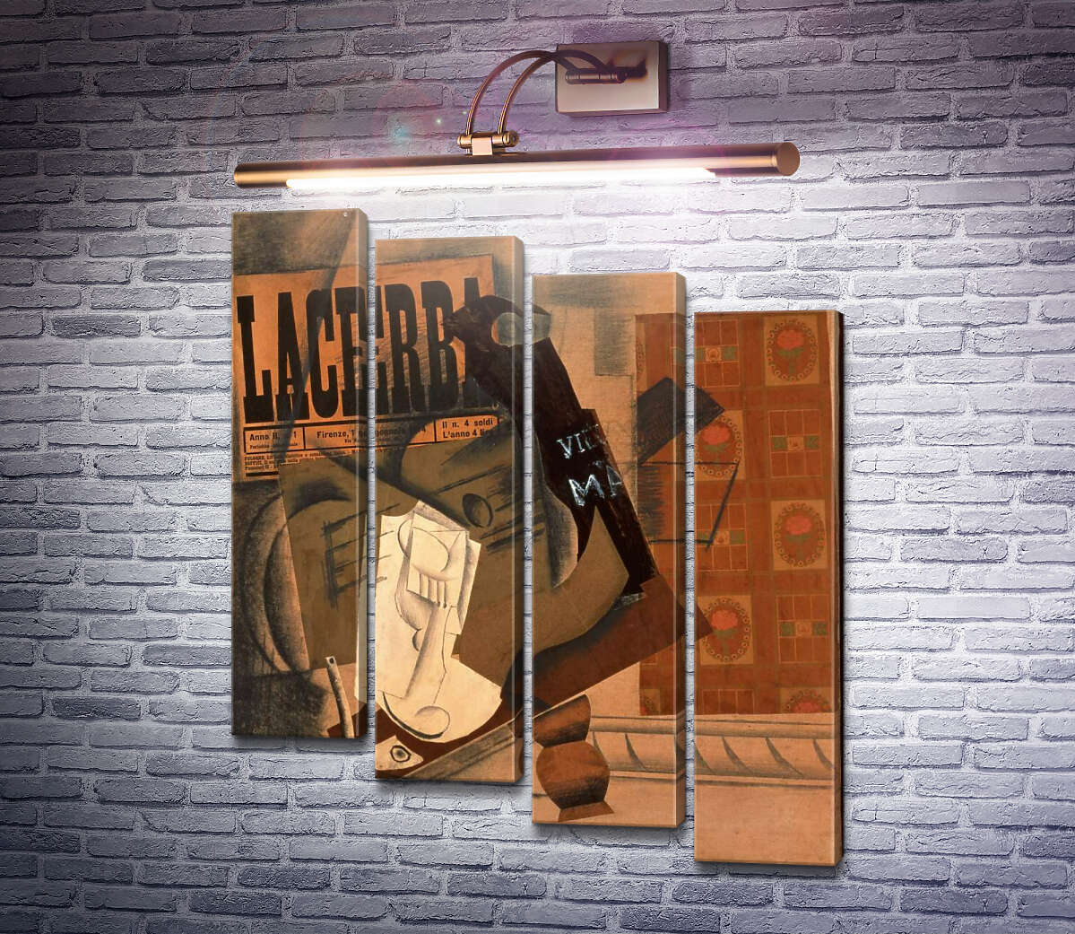 Модульная картина Гитара, трубка и бутылка Вьё Марк (Модуль №19) Пабло Пикассо Модульная картина Гитара, трубка и бутылка Вьё Марк (Модуль №19) Пабло Пикассо