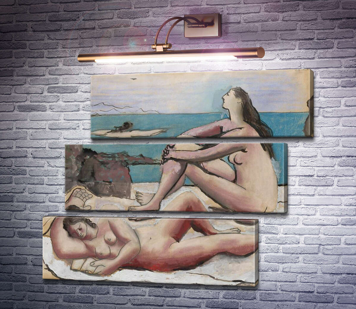 Модульная картина Три купальщицы (Модуль №17) Пабло Пикассо Модульная картина Три купальщицы (Модуль №17) Пабло Пикассо