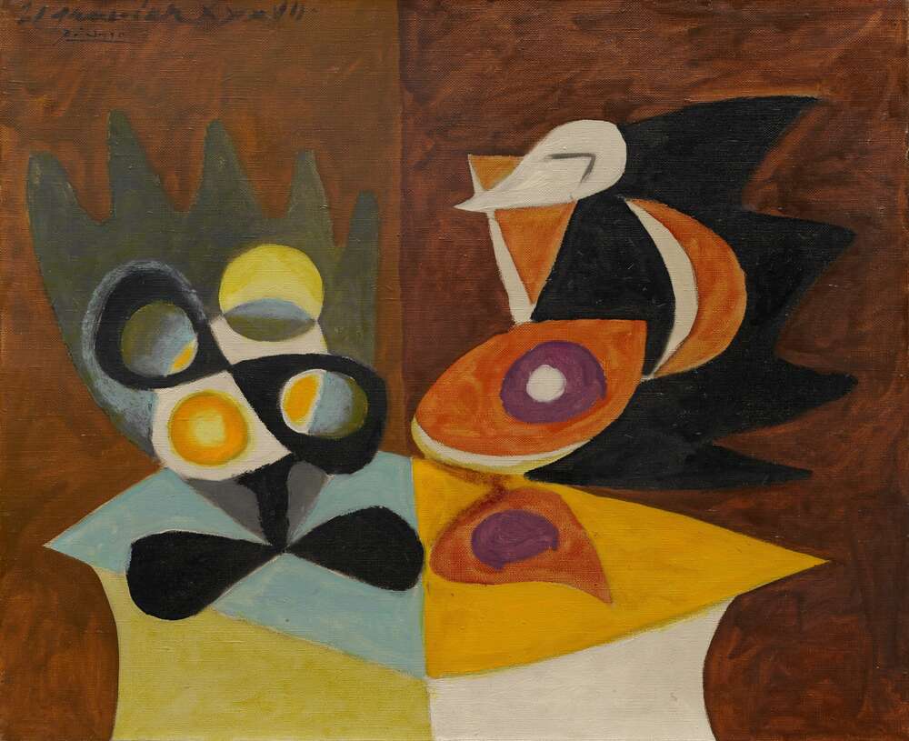 репродукція картина-постер  Натюрморт: ваза з фруктами і глечик Пабло Пікассо