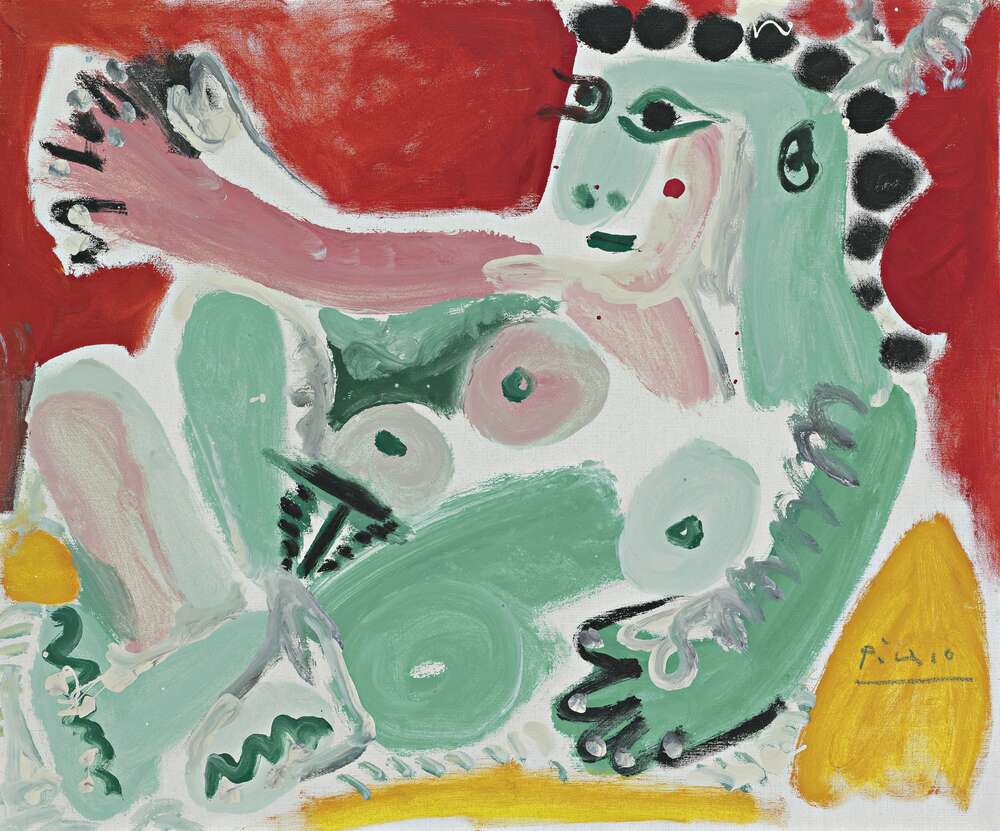 репродукція картина-постер  Оголена на подушках Пабло Пікассо