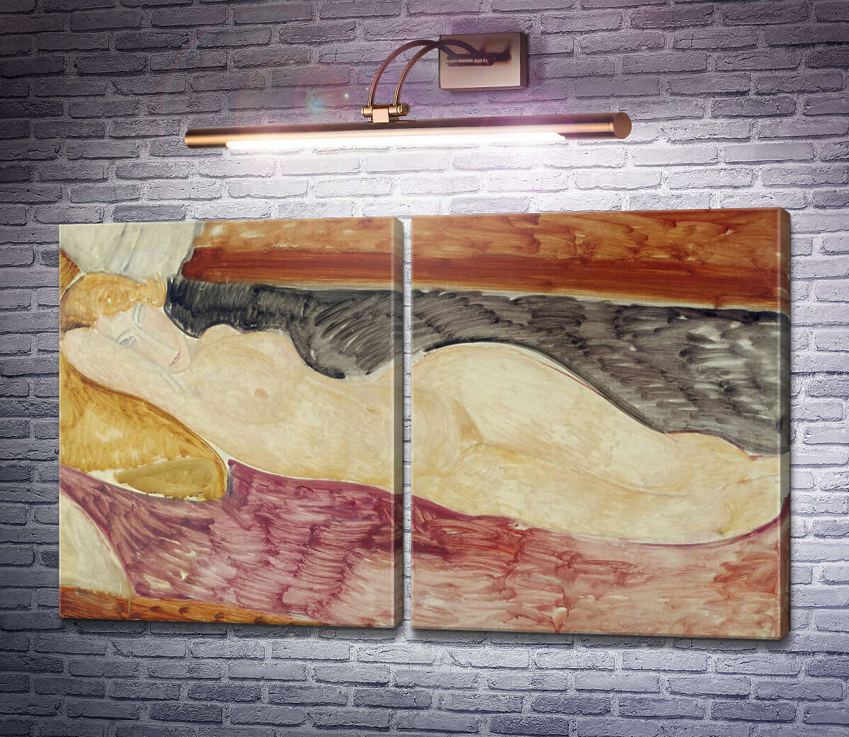 Модульна картина Лежача оголена (етюд) Амедео Модільяні