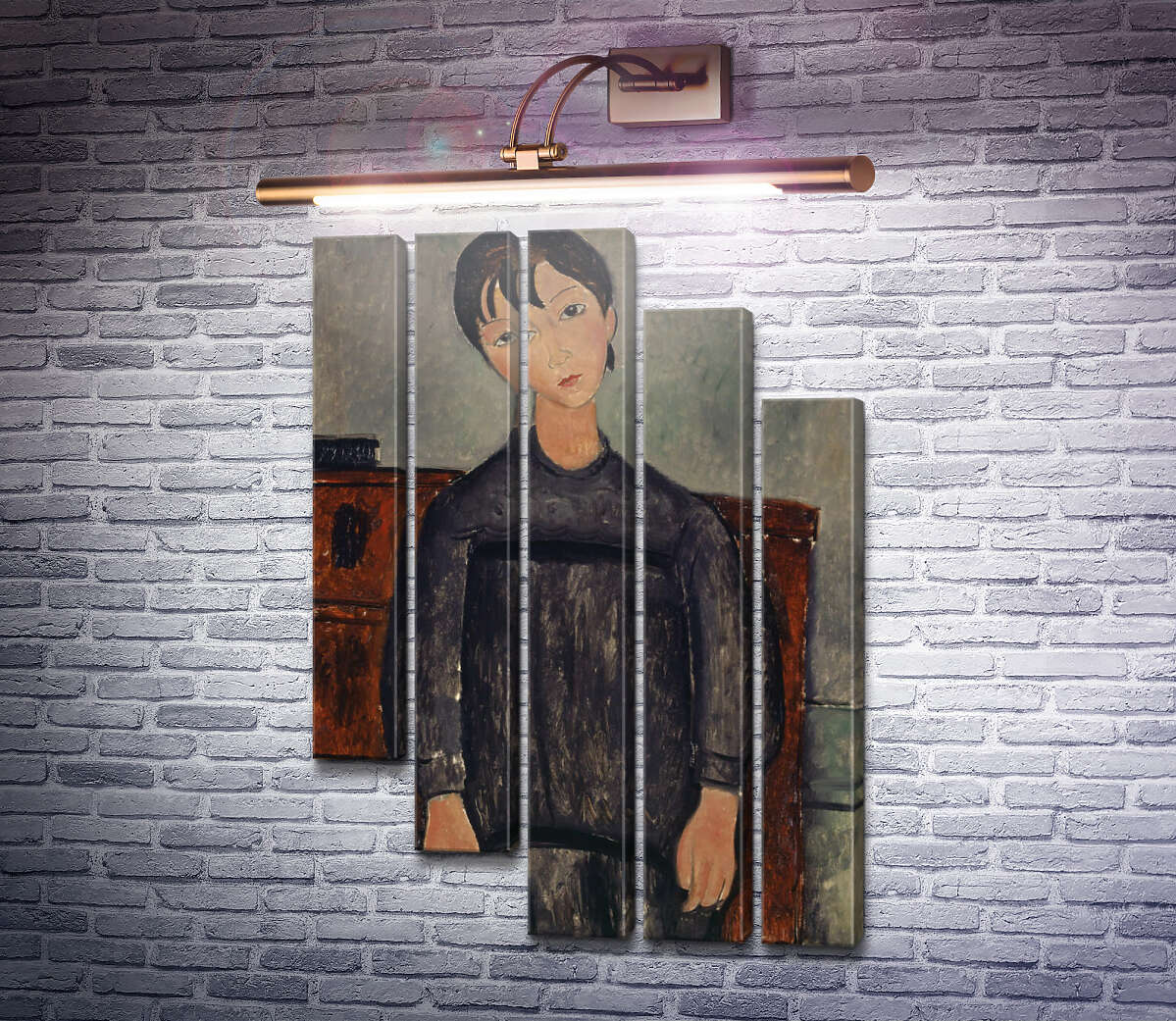 Модульная картина Девушка в черном платье (Модуль №28) Амедео Модильяни