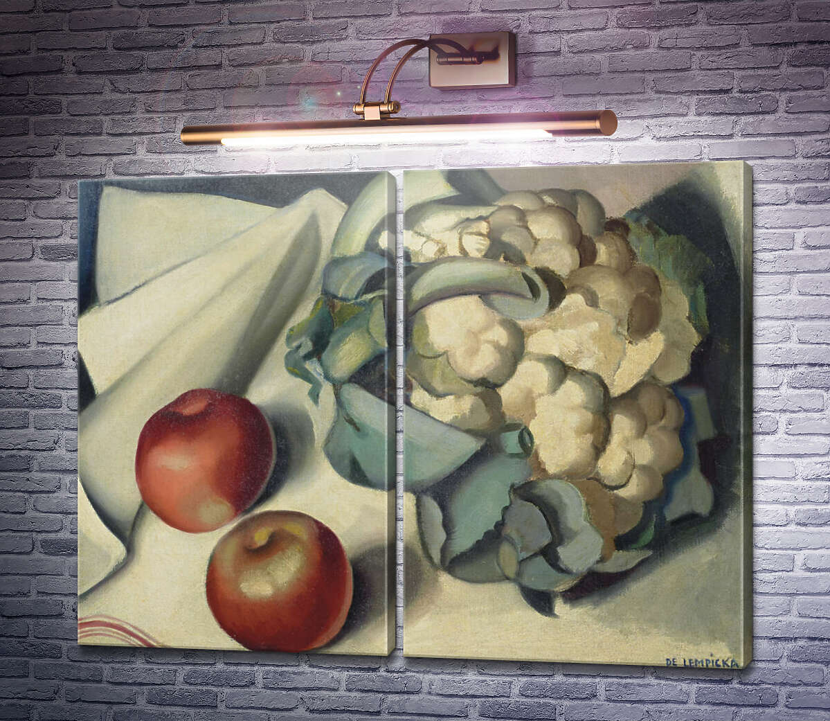 Модульна картина Натюрморт з кольоровою капустою і яблуками Тамара Лемпіцька