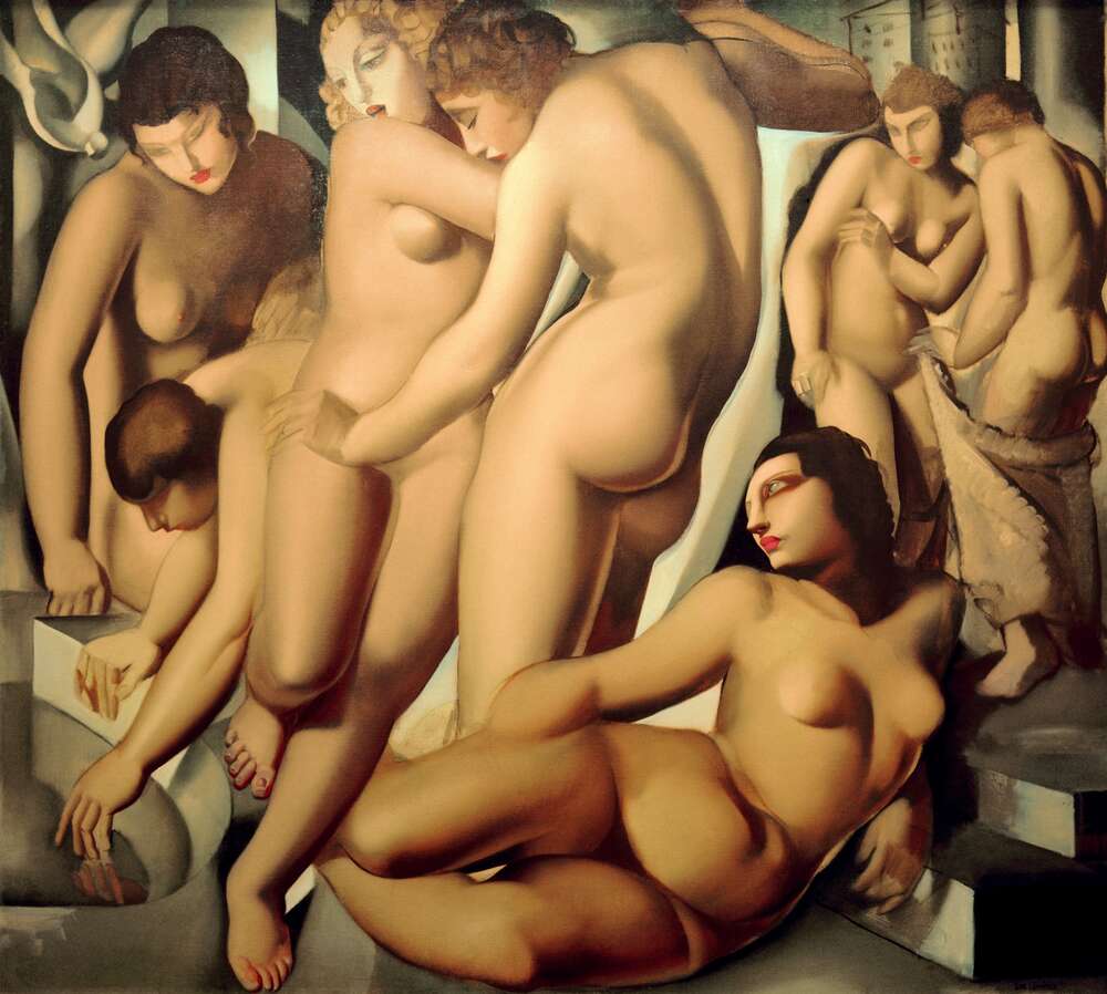 репродукция картина-постер  Женщины в бане Тамара Лемпицка
