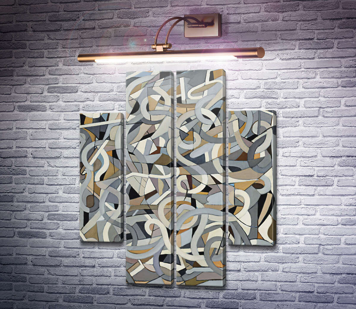 Модульная картина Абстрактная композиция с завитками (Модуль №20) Тамара Лемпицка
