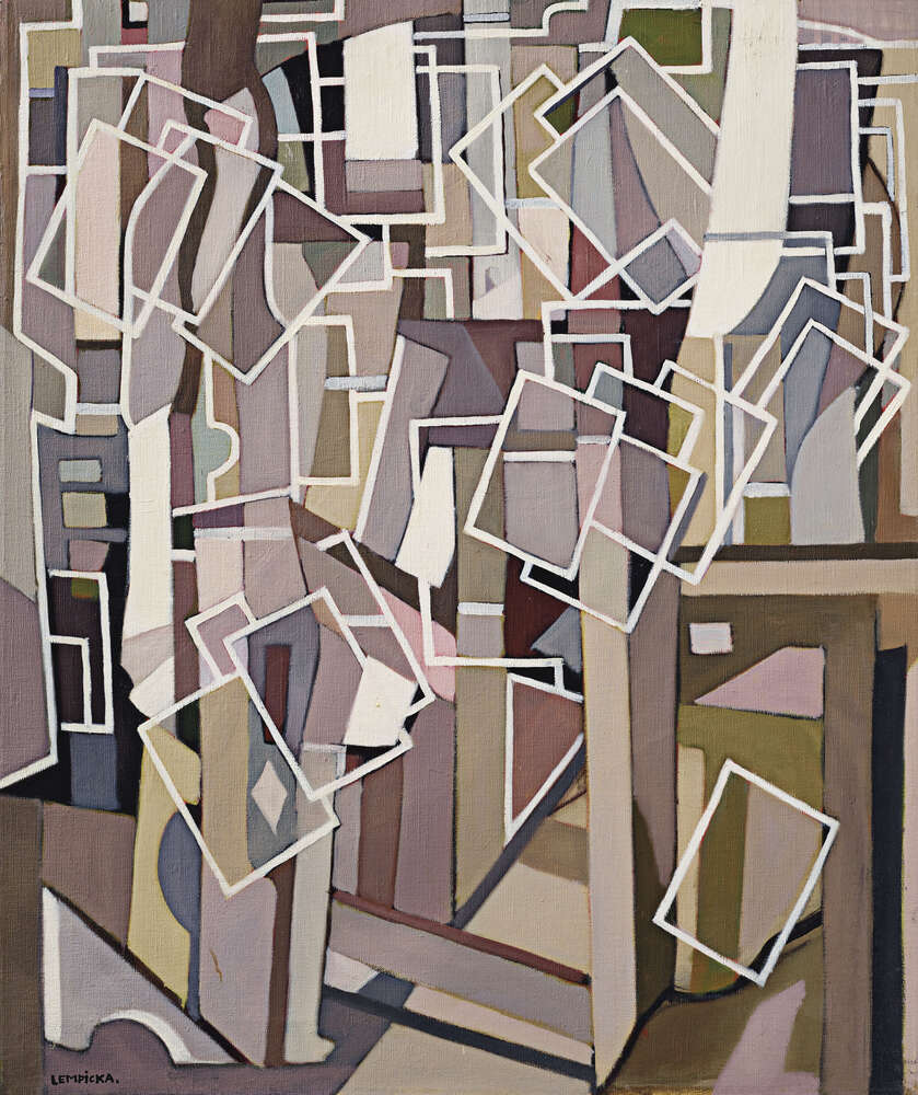 репродукция картина-постер  Абстрактная композиция с белыми прямоугольниками Тамара Лемпицка