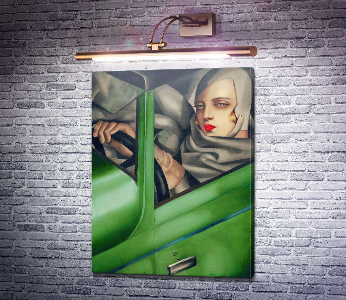 Картина Автопортрет в зеленому бугатті Тамара Лемпіцька