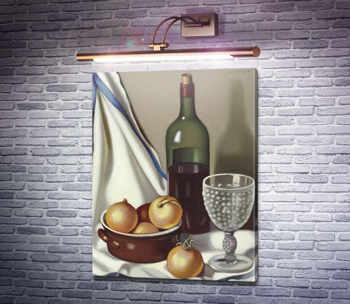 Картина Пляшка вина і цибуля Тамара Лемпіцька