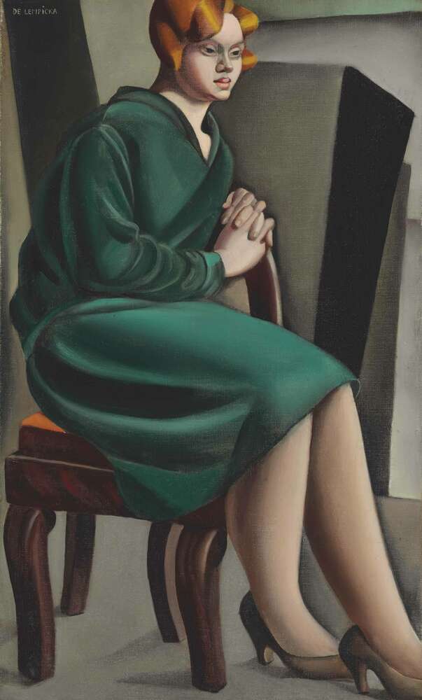 репродукция картина-постер  Сидящая женщина Тамара Лемпицка