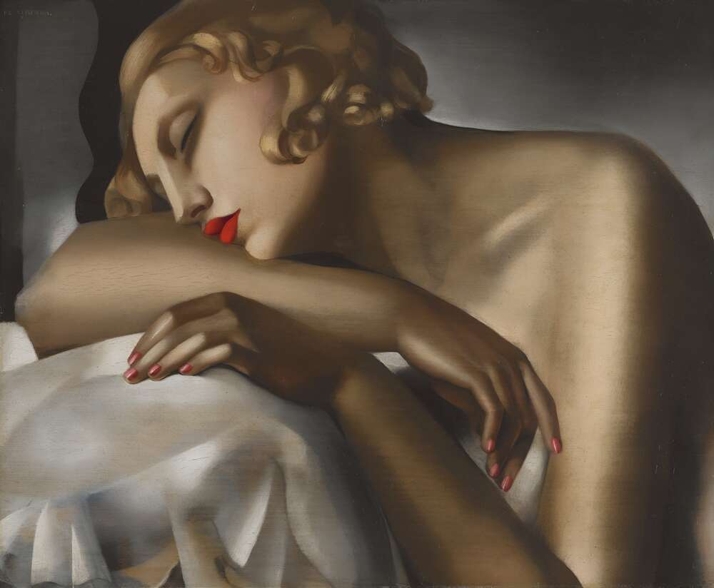 репродукция картина-постер  Спящая женщина Тамара Лемпицка