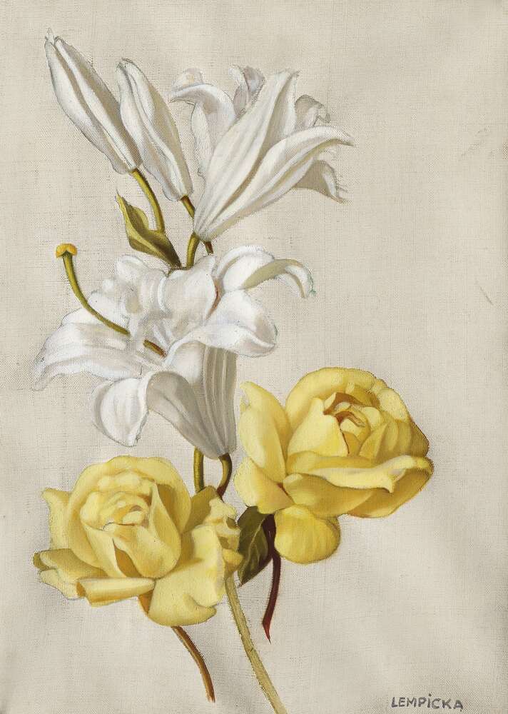 репродукція картина-постер  Лілії та троянди Тамара Лемпіцька
