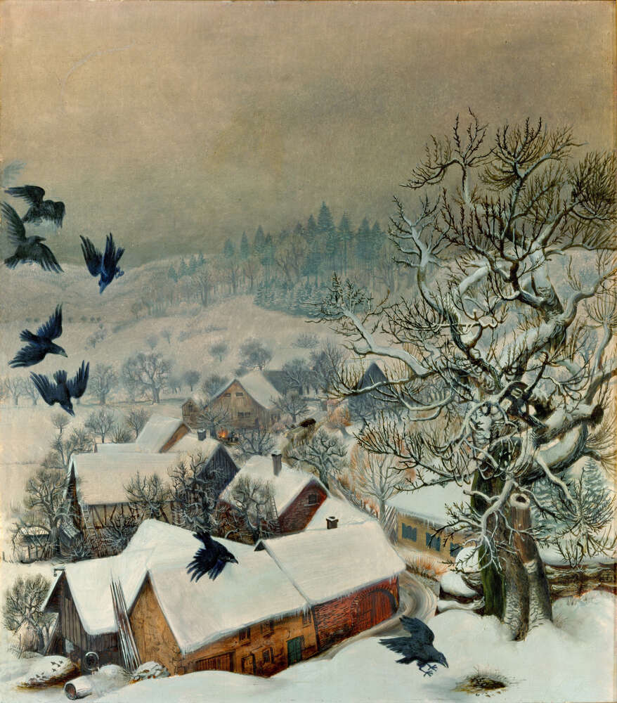 репродукція картина-постер  Рандегг в снігу і ворони Дікс Отто