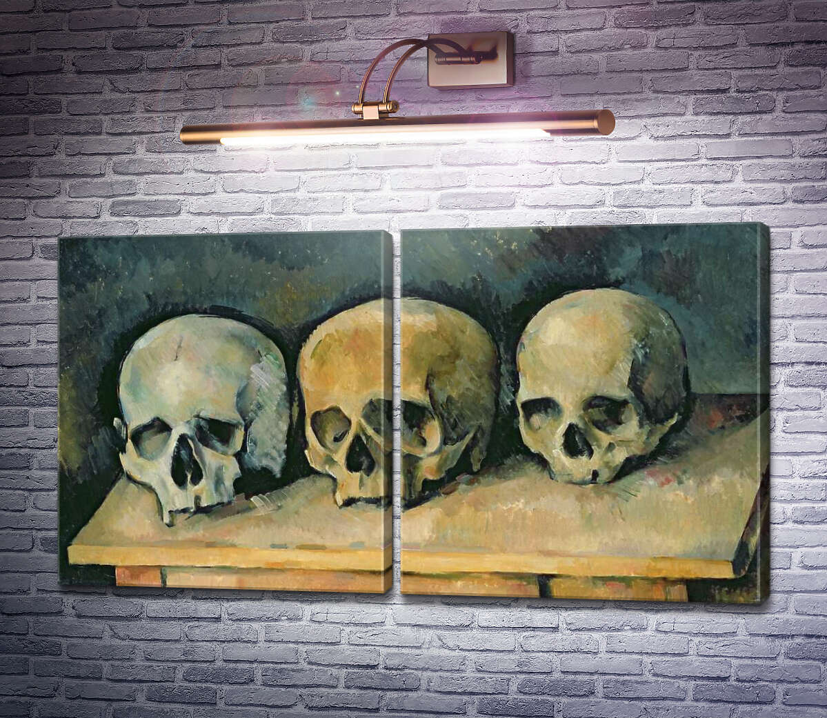 Модульна картина Три черепи Поль Сезанн