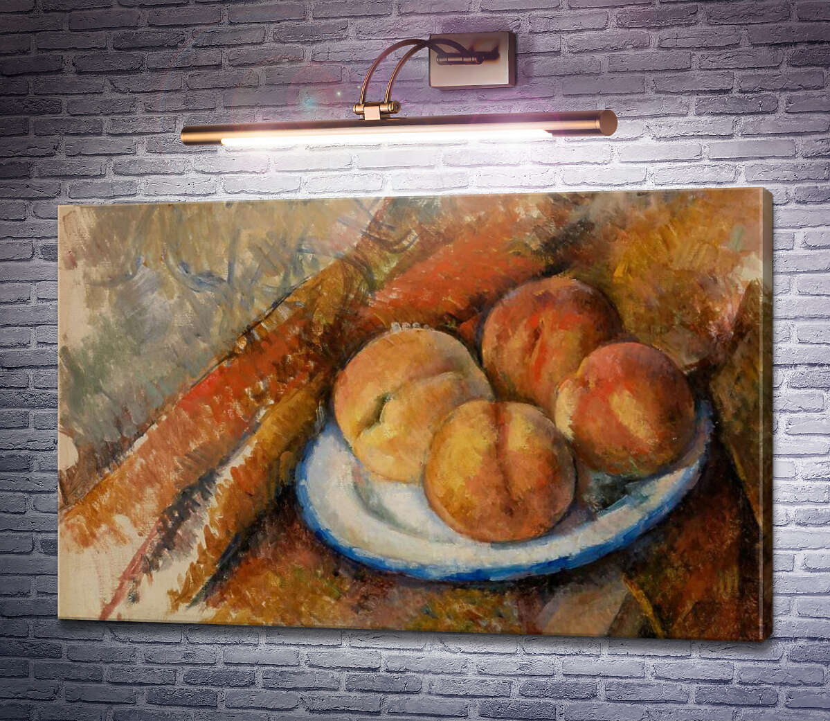 Картина Чотири персика на тарілці Поль Сезанн