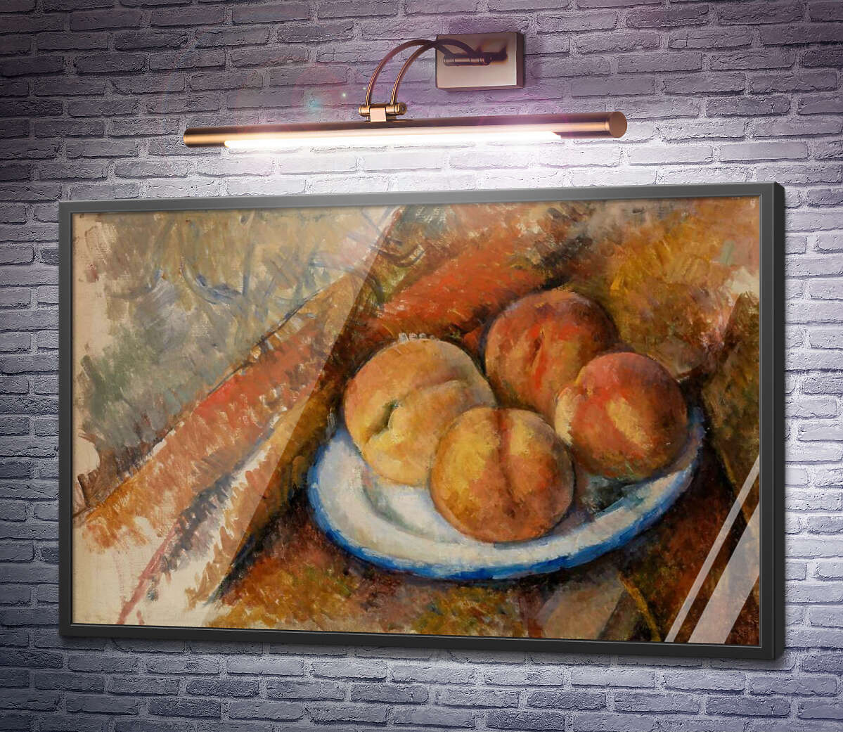 Постер Чотири персика на тарілці Поль Сезанн
