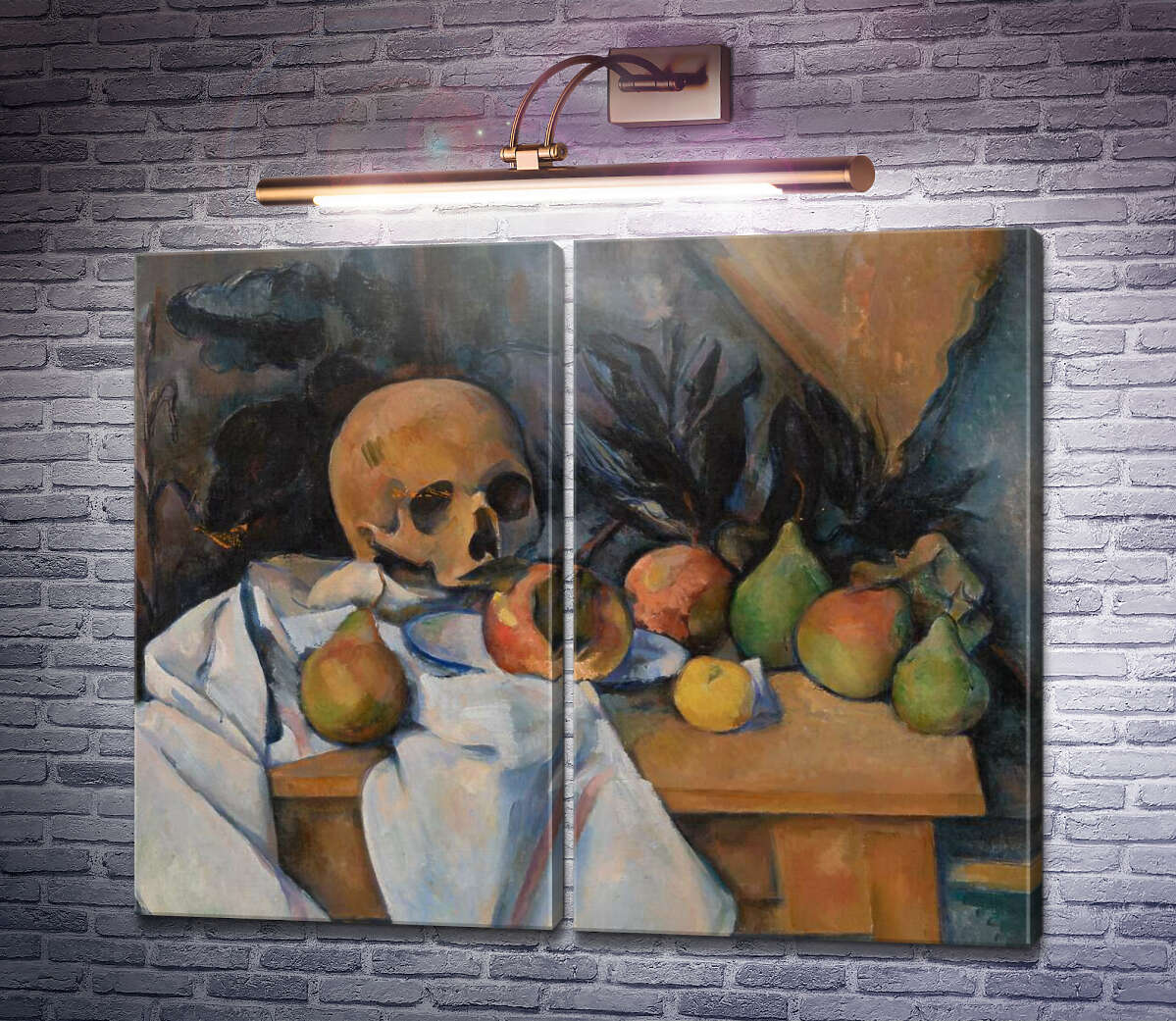 Модульная картина Натюрморт с черепом Поль Сезанн