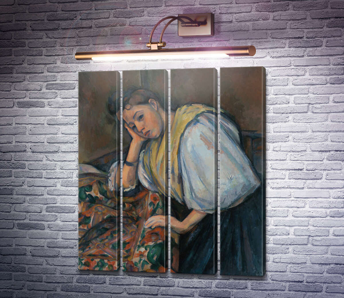 Модульная картина Молодая итальянка за столом (Модуль №24) Поль Сезанн