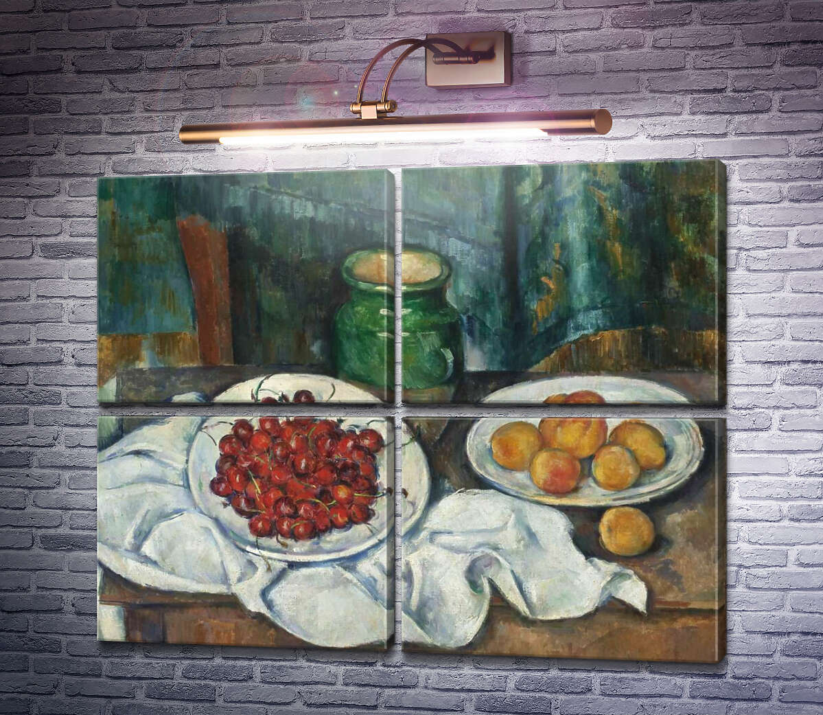 Модульная картина Натюрморт с вишнями и персиками (Модуль №25) Поль Сезанн Модульная картина Натюрморт с вишнями и персиками (Модуль №25) Поль Сезанн