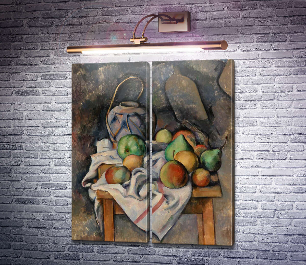 Модульна картина Натюрморт з фруктами і глечиком Поль Сезанн