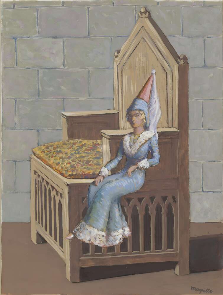 репродукция картина-постер  Сидящая женщина. Место под солнцем Рене Магритт