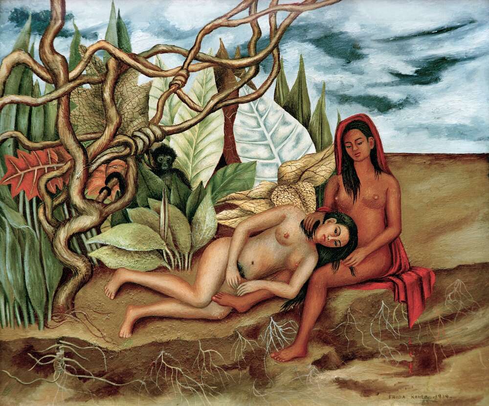 репродукція картина-постер  Дві оголені в лісі Фріда Кало