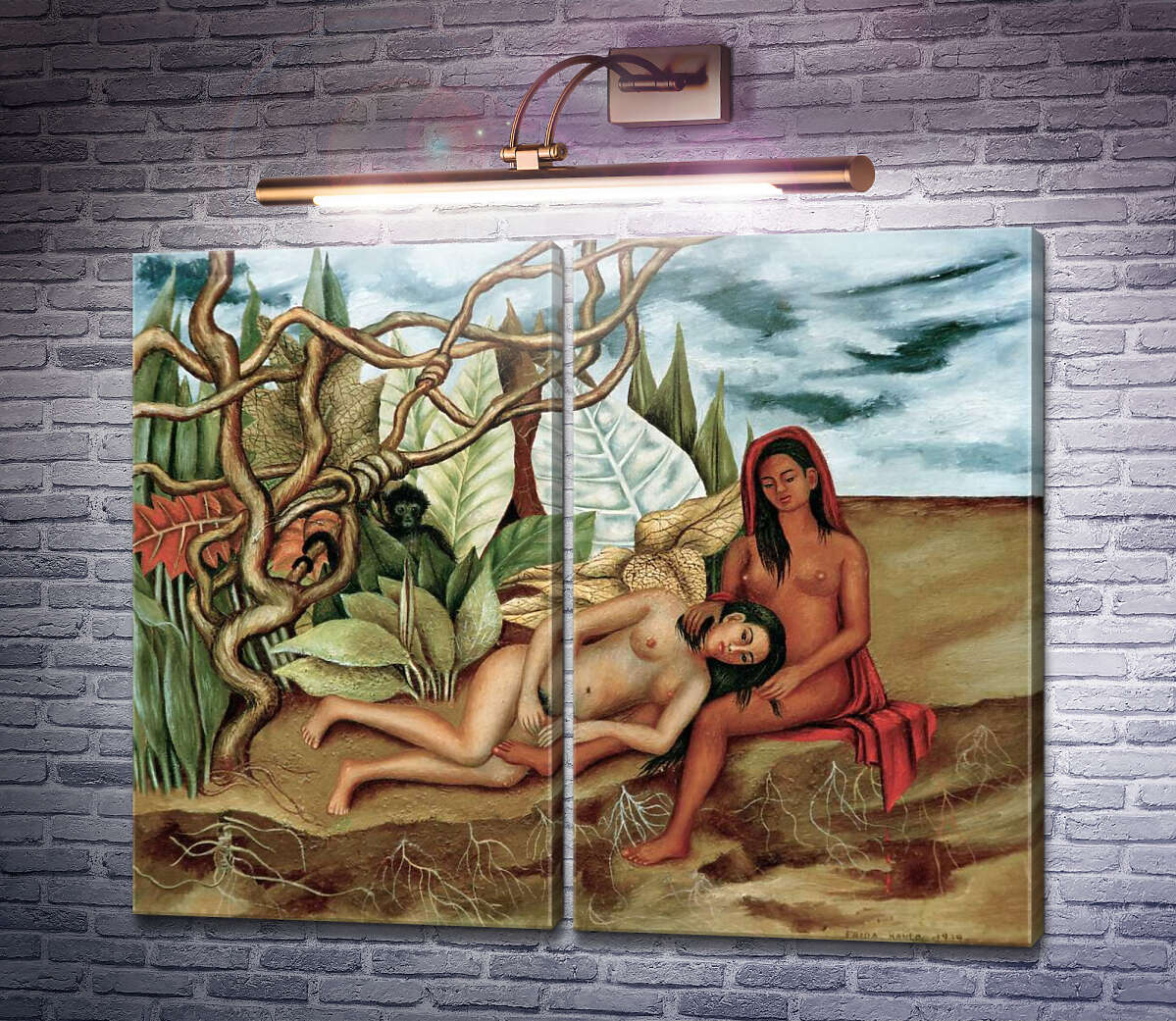 Модульна картина Дві оголені в лісі Фріда Кало