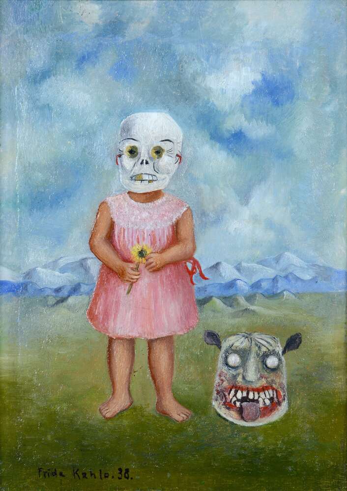 репродукція картина-постер  Дівчинка з маскою смерті Фріда Кало