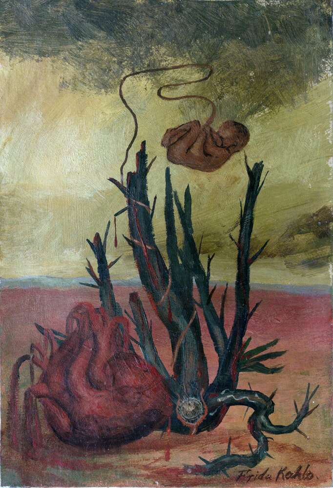 репродукция картина-постер  Сердце, кактус и эмбрион Фрида Кало