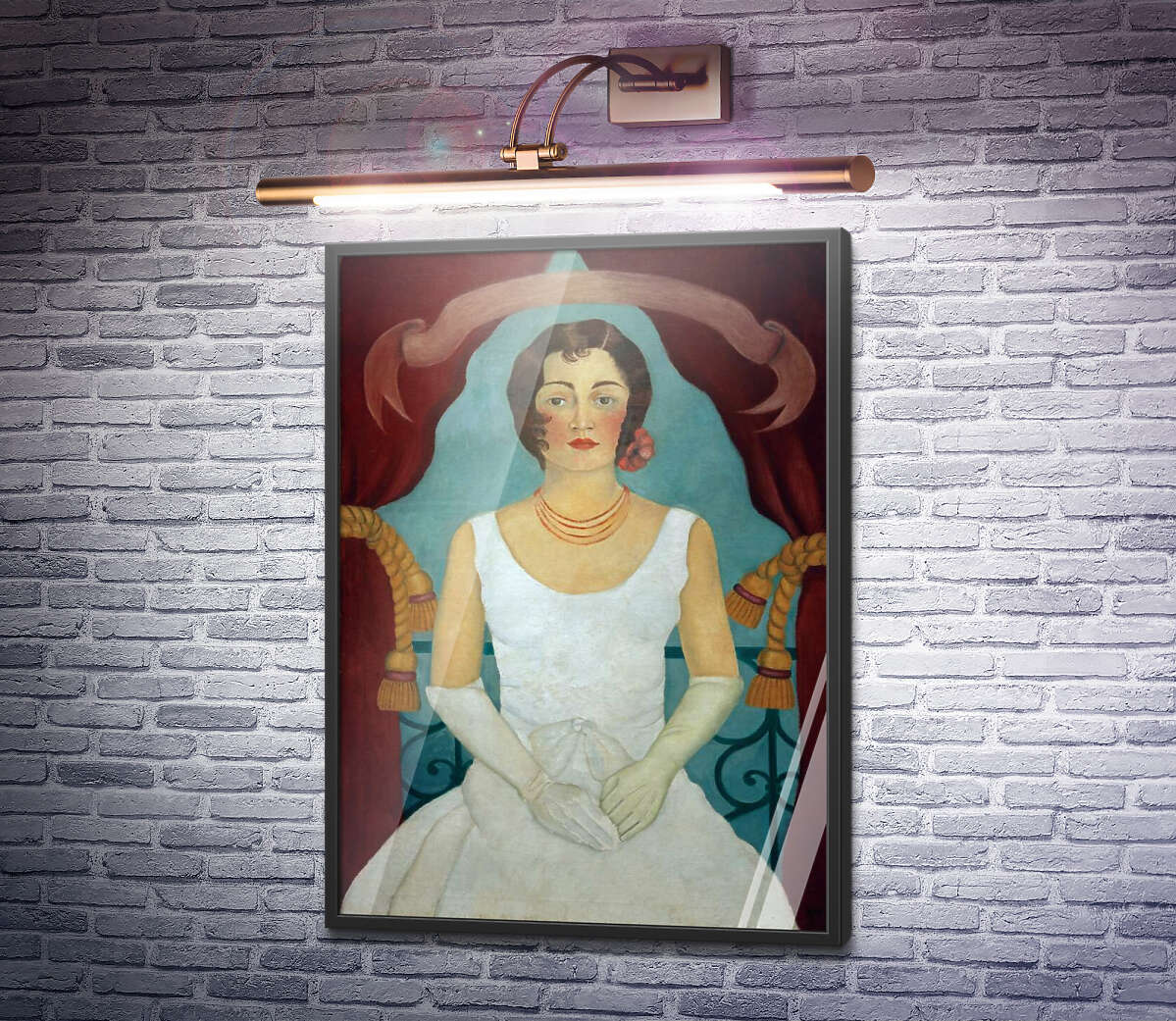 Постер Портрет сеньоры в белом платье Фрида Кало
