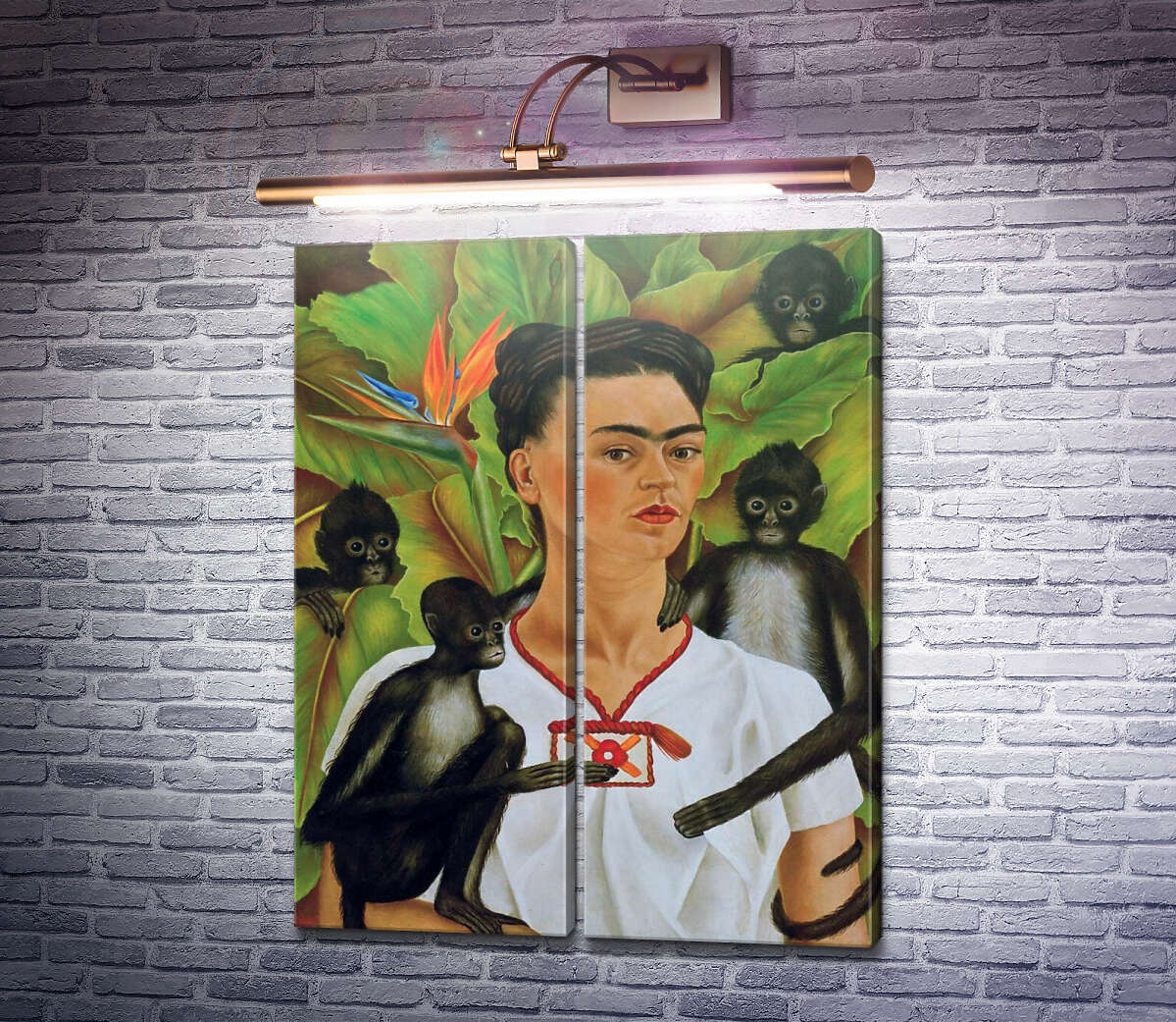 Модульна картина Автопортрет з мавпочками Фріда Кало