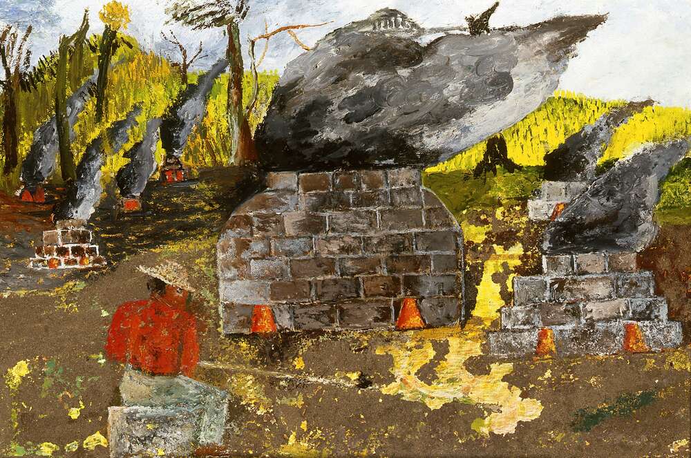 репродукция картина-постер  Кирпичная печь Фрида Кало