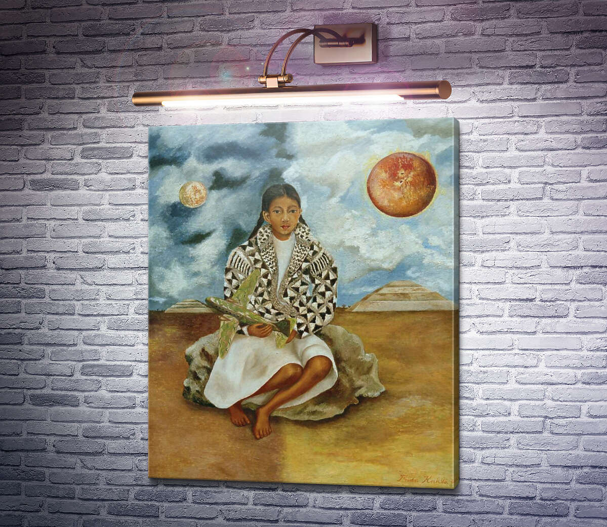 Картина Луча Мария, девочка из Теуакана (Солнце и луна) Фрида Кало