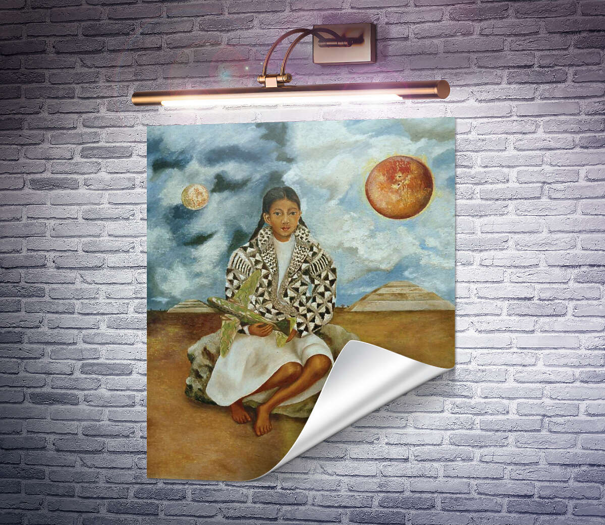 Тільки друк Луча Марія, дівчинка з Теуакана (Сонце і місяць) Фріда Кало