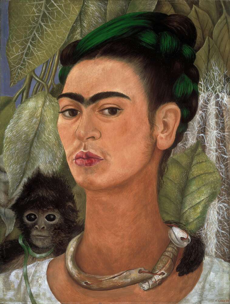 репродукція картина-постер  Автопортрет з мавпочкою Фріда Кало