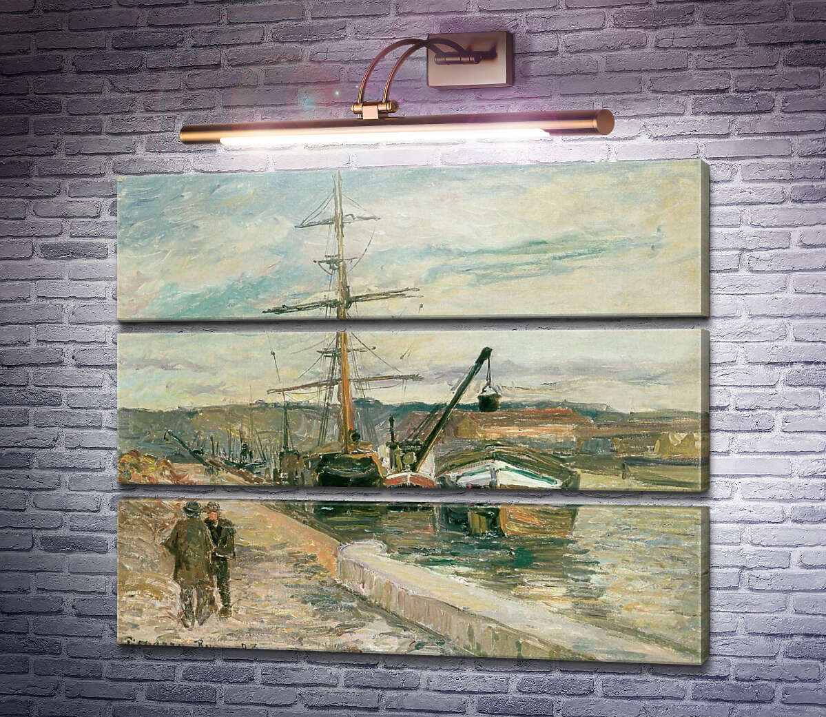 Модульная картина Порт в Руане (Модуль №15) Камиль Писсарро Модульная картина Порт в Руане (Модуль №15) Камиль Писсарро