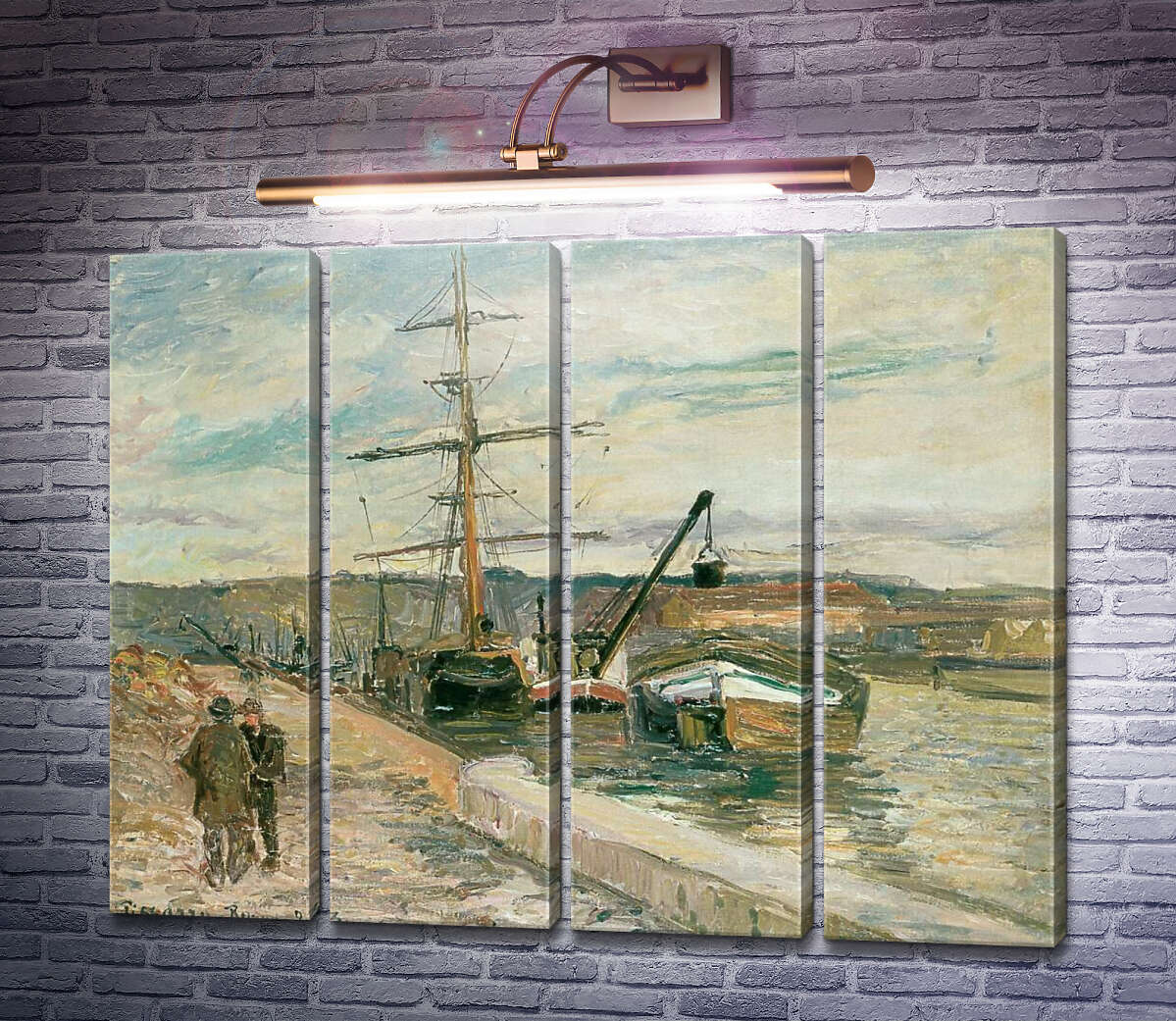Модульная картина Порт в Руане (Модуль №24) Камиль Писсарро Модульная картина Порт в Руане (Модуль №24) Камиль Писсарро