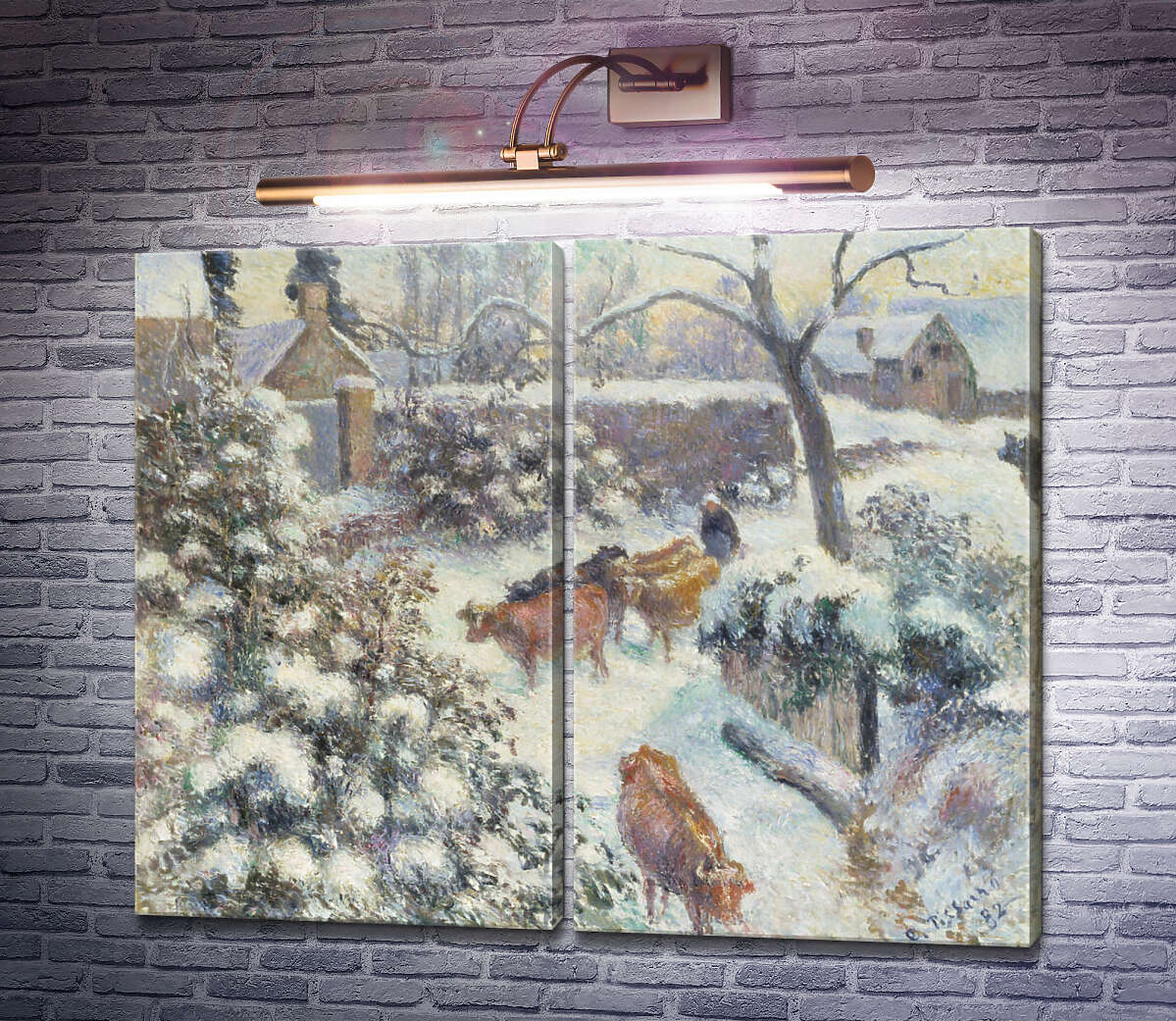Модульна картина Сніг в Монфуко Каміль Пісарро