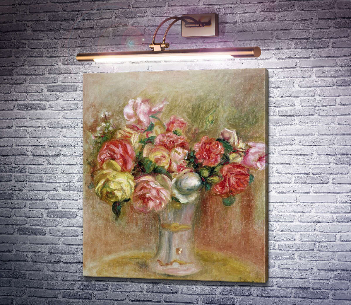 Картина Троянди в севрській вазі П'єр Огюст Ренуар