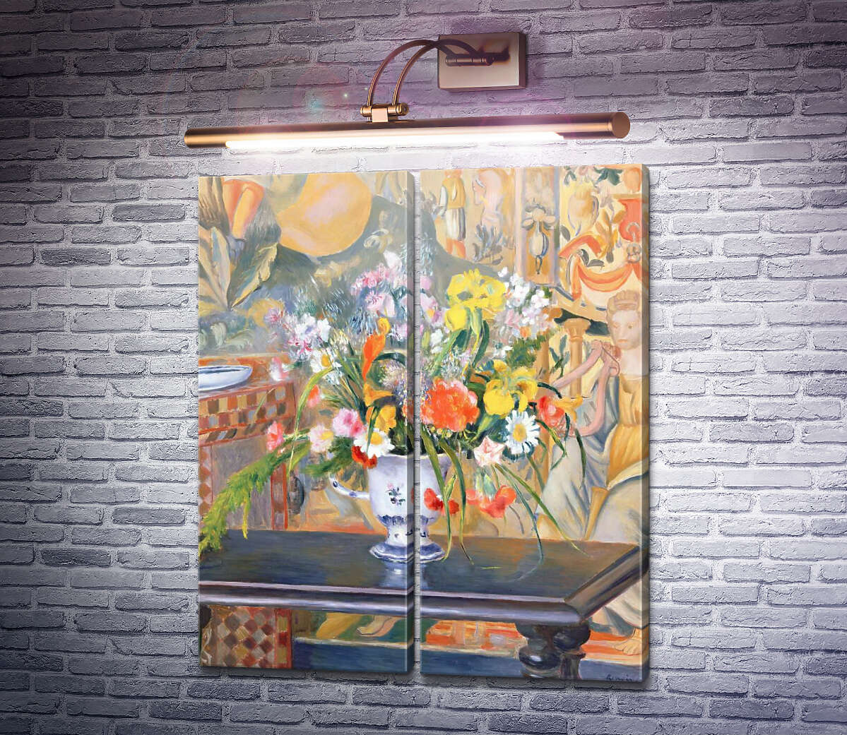 Модульна картина Ваза з квітами П'єр Огюст Ренуар